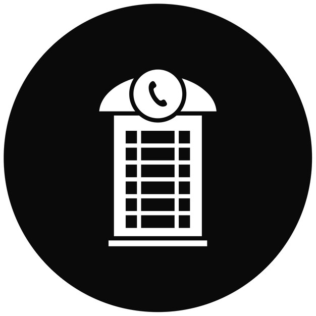 Imagen vectorial del icono de la cabina del teléfono Se puede utilizar para los elementos de la ciudad