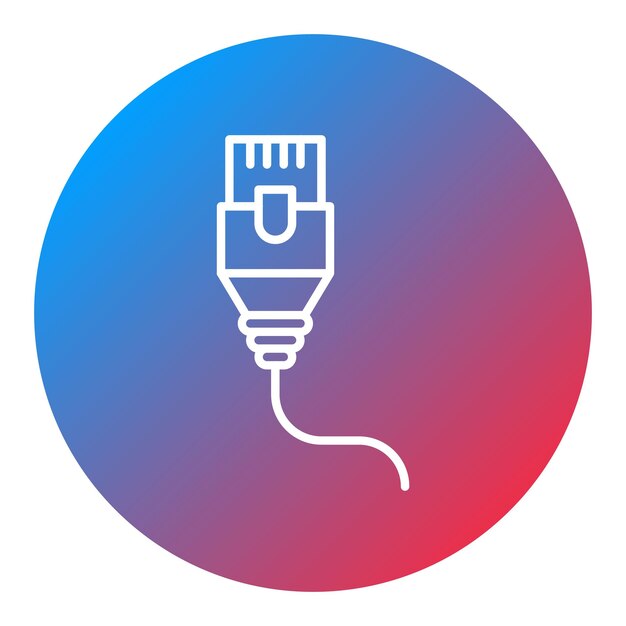 Imagen vectorial de icono de cable Ethernet Puede utilizarse para circuitos eléctricos
