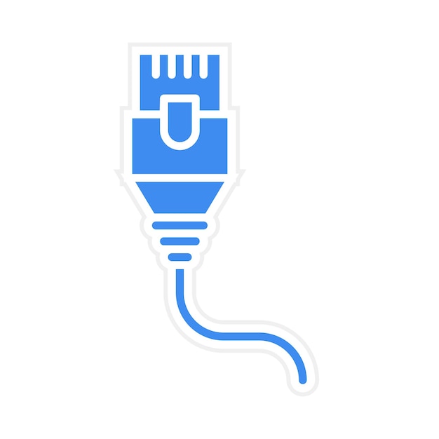 Imagen vectorial de icono de cable Ethernet Puede utilizarse para circuitos eléctricos
