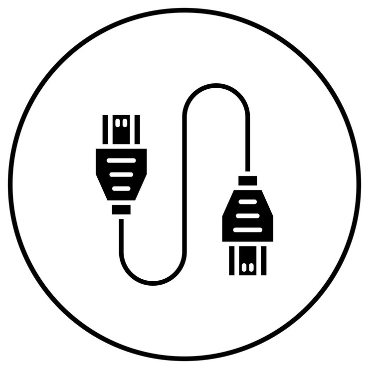Vector imagen vectorial del icono del cable hdmi puede utilizarse para computadoras y hardware