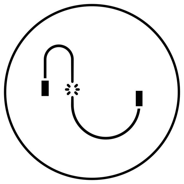 La imagen vectorial del icono del cable roto se puede utilizar para las herramientas del electricista