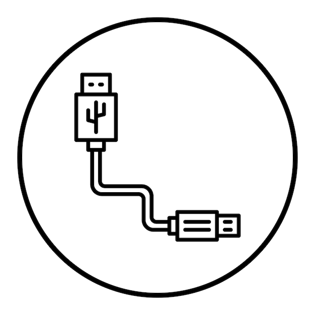 Imagen vectorial del icono del cable USB Puede utilizarse para circuitos eléctricos