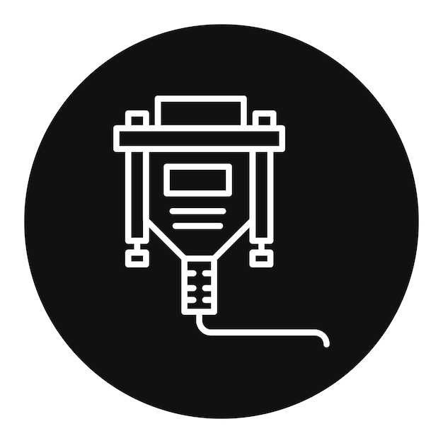 Imagen vectorial de icono de cable Vga Puede utilizarse para circuitos eléctricos