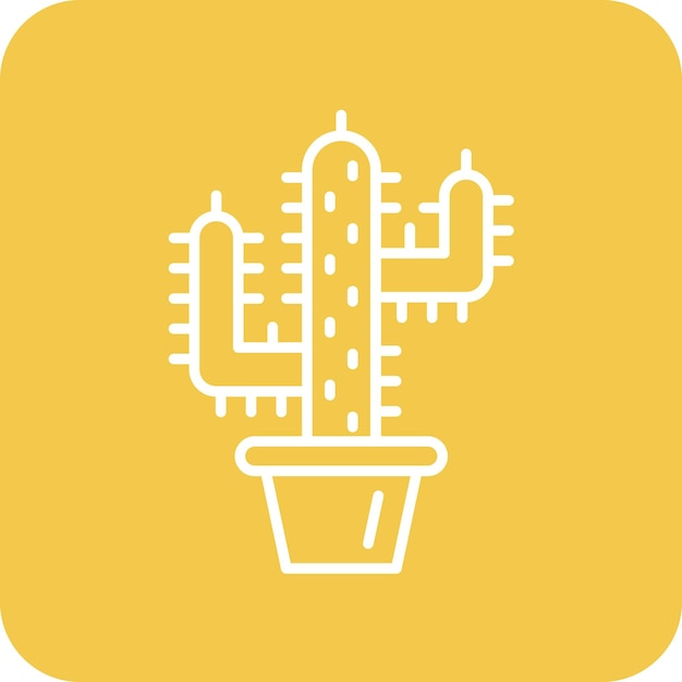 La imagen vectorial del icono del cactus se puede usar para el desierto