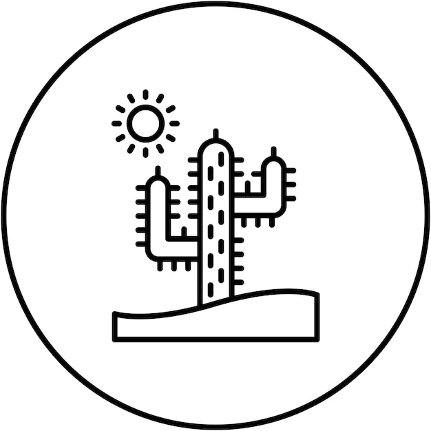 La imagen vectorial del icono del cactus se puede usar para el desierto