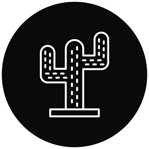 Imagen vectorial del icono del cactus puede usarse para Wild West