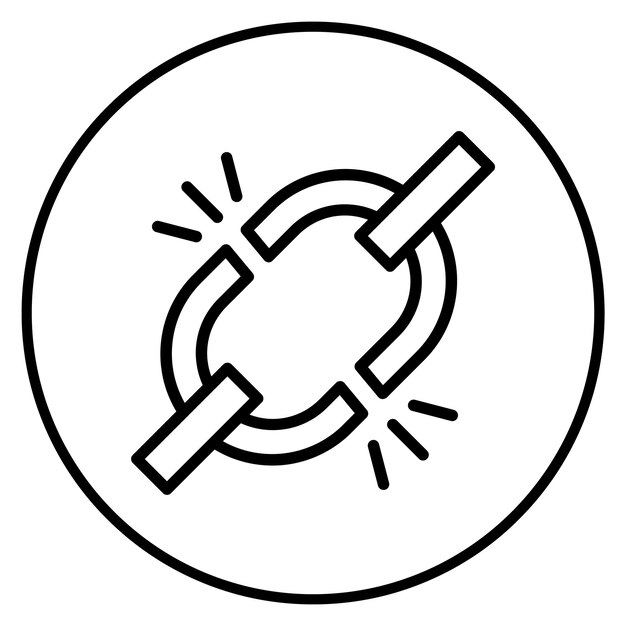 Imagen vectorial del icono de la cadena rota Se puede usar para el agotamiento