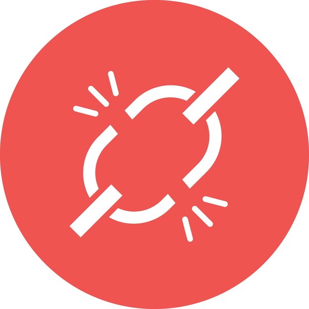 Imagen vectorial del icono de la cadena rota Se puede usar para el agotamiento