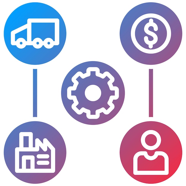 Imagen vectorial del icono de la cadena de suministro circular Puede utilizarse para la economía