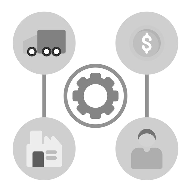 Imagen vectorial del icono de la cadena de suministro circular Puede utilizarse para la economía