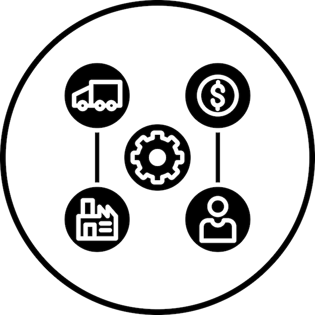 Imagen vectorial del icono de la cadena de suministro circular Puede utilizarse para la economía