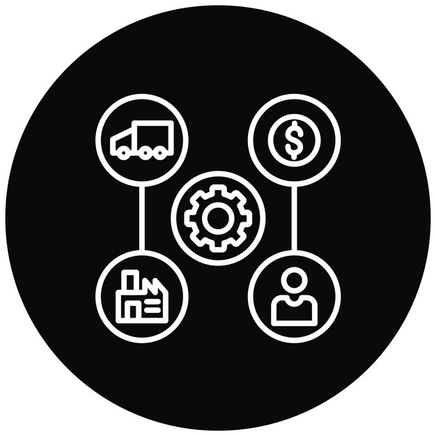 Imagen vectorial del icono de la cadena de suministro circular Puede utilizarse para la economía