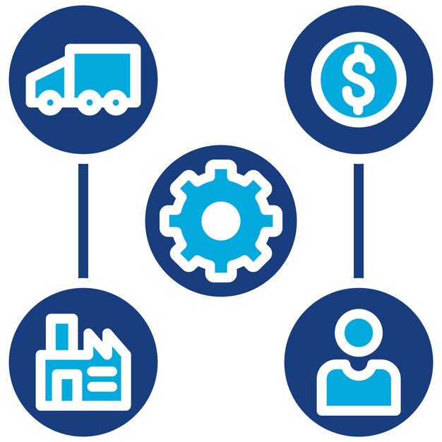 Imagen vectorial del icono de la cadena de suministro circular Puede utilizarse para la economía