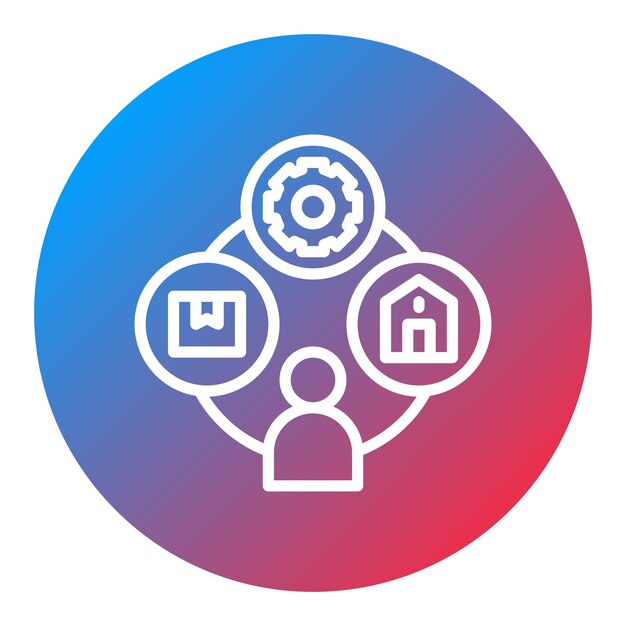Imagen vectorial del icono de la cadena de suministro Se puede utilizar para la cadena de suministros