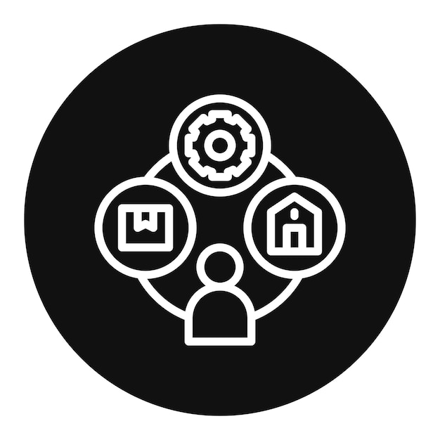 Imagen vectorial del icono de la cadena de suministro Se puede utilizar para la cadena de suministros