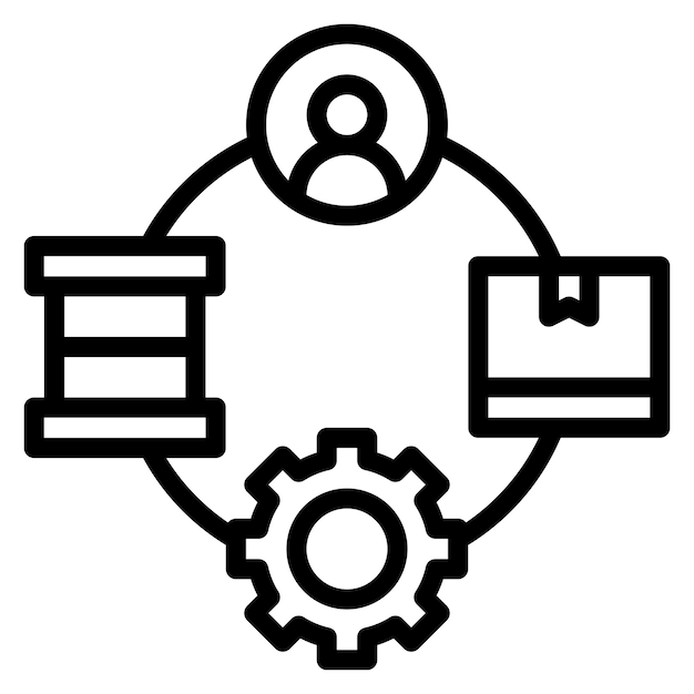 Imagen vectorial del icono de la cadena de suministro Se puede utilizar para la fabricación y distribución