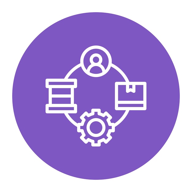 Imagen vectorial del icono de la cadena de suministro Se puede utilizar para la fabricación y distribución