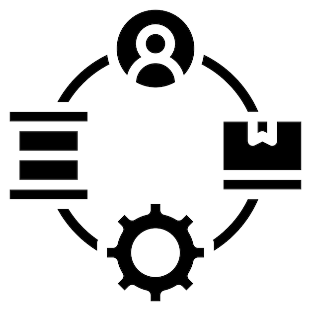 Imagen vectorial del icono de la cadena de suministro Se puede utilizar para la fabricación y distribución