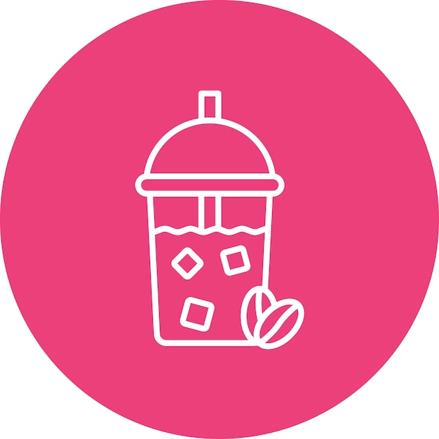 Imagen vectorial de icono de café helado Se puede usar para bebidas