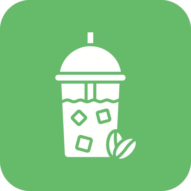 Imagen vectorial de icono de café helado Se puede usar para bebidas