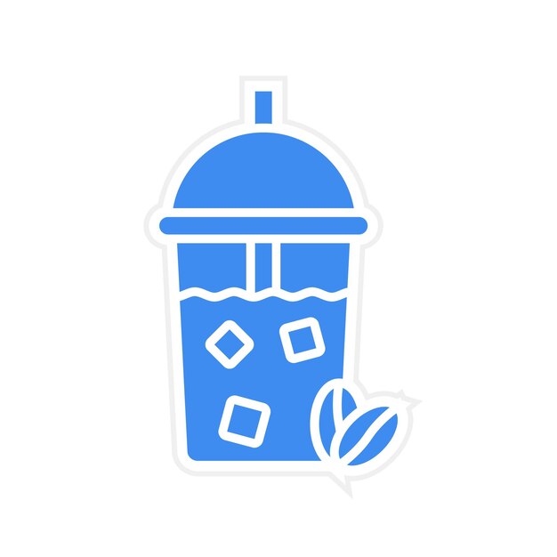 Imagen vectorial de icono de café helado Se puede usar para bebidas