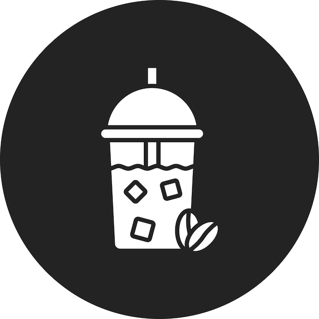Imagen vectorial de icono de café helado Se puede usar para bebidas