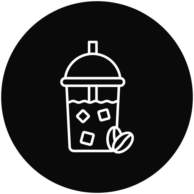 Imagen vectorial de icono de café helado Se puede usar para bebidas
