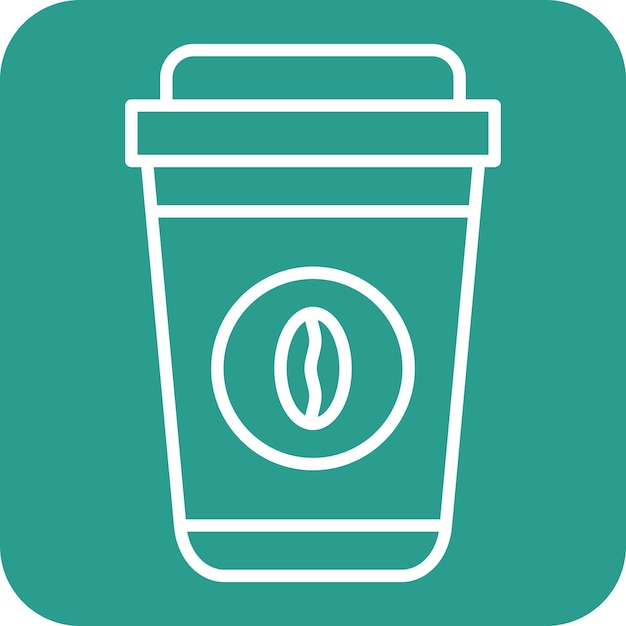 Imagen vectorial del icono del café para llevar Se puede usar para la mañana y el desayuno