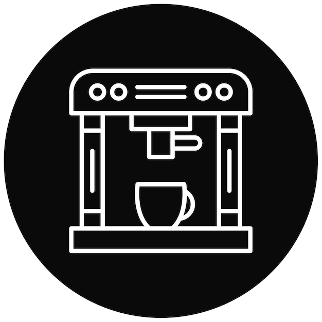 Imagen vectorial del icono de la cafetera Se puede usar para la mañana y el desayuno