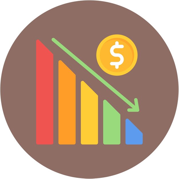La imagen vectorial del icono de caída se puede utilizar para el comercio
