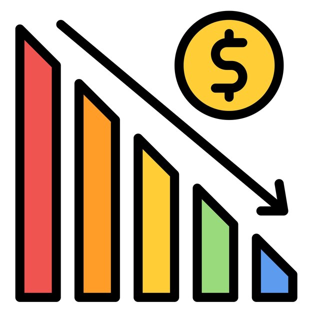 La imagen vectorial del icono de caída se puede utilizar para el comercio