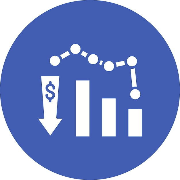 Vector imagen vectorial del icono de caída se puede utilizar para la economía empresarial