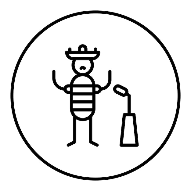 Imagen vectorial del icono de Caipira Se puede usar para Festa Junina