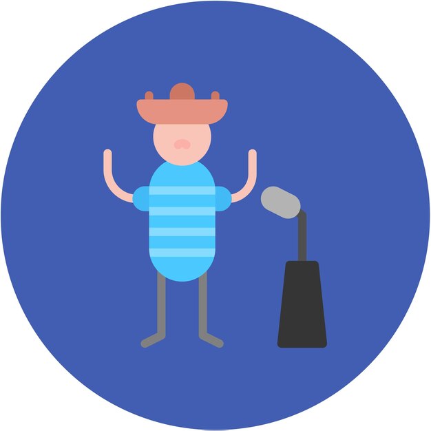 Imagen vectorial del icono de Caipira Se puede usar para Festa Junina