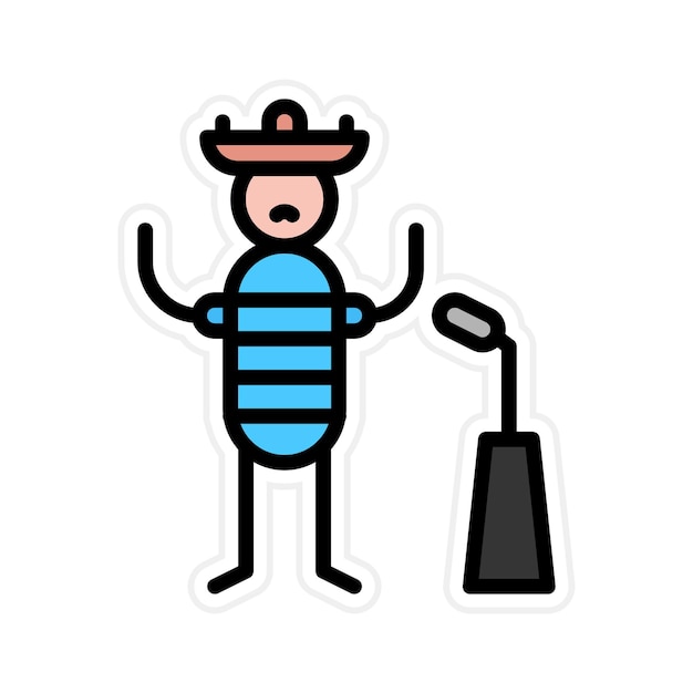 Imagen vectorial del icono de Caipira Se puede usar para Festa Junina