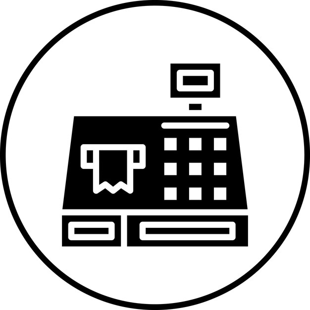 Imagen vectorial del icono de la caja automática Se puede utilizar para el supermercado