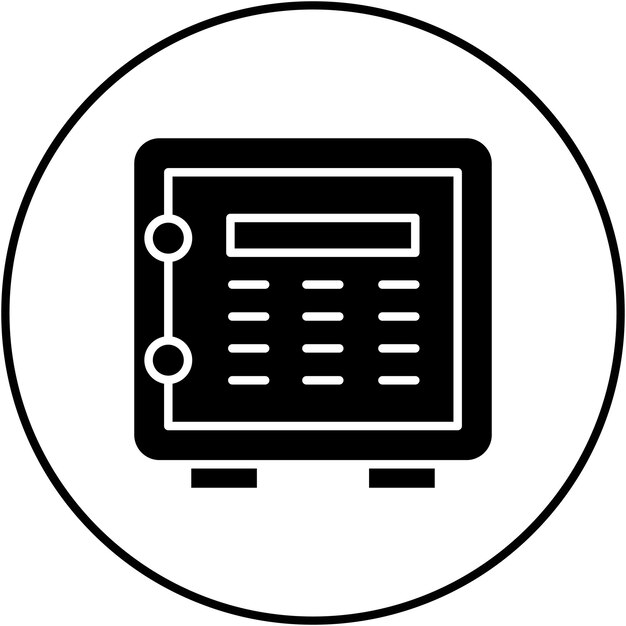 Imagen vectorial del icono de la caja fuerte Se puede utilizar para la gestión de hoteles