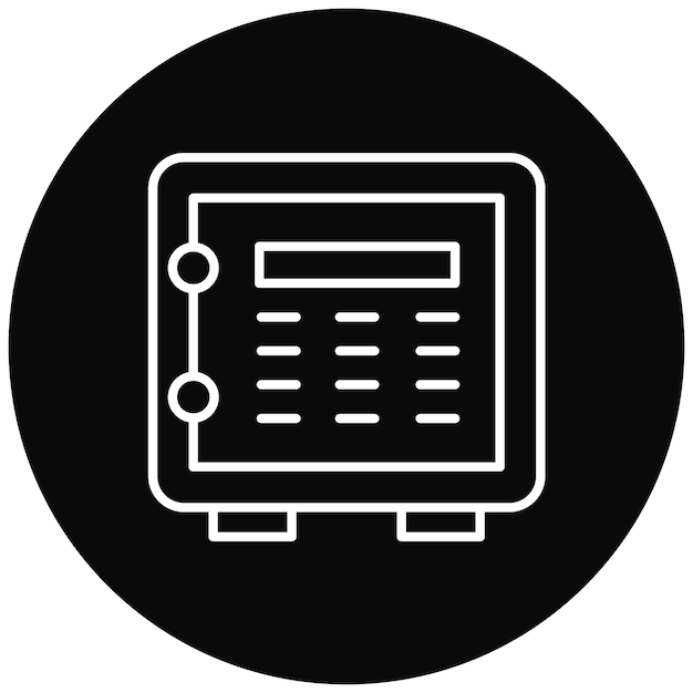 Imagen vectorial del icono de la caja fuerte Se puede utilizar para la gestión de hoteles