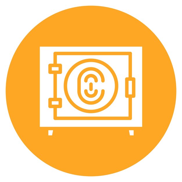 Imagen vectorial del icono de la caja de seguridad biométrica Se puede utilizar para la biométrica