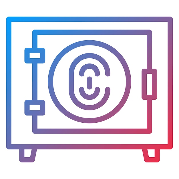 Imagen vectorial del icono de la caja de seguridad biométrica Se puede utilizar para la biométrica