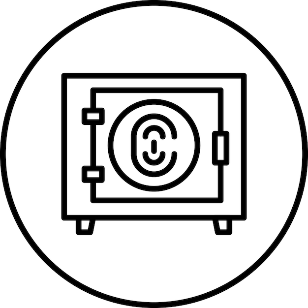 Imagen vectorial del icono de la caja de seguridad biométrica Se puede utilizar para la biométrica