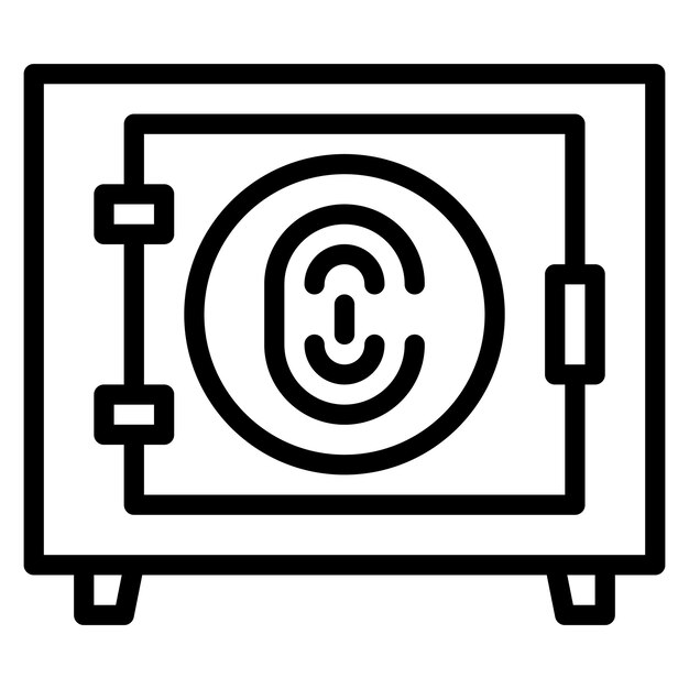 Imagen vectorial del icono de la caja de seguridad biométrica Se puede utilizar para la biométrica