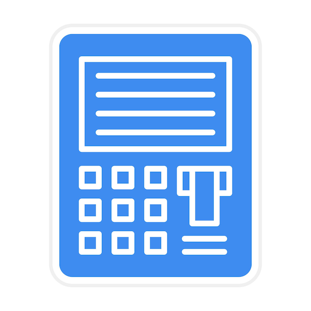 Imagen vectorial del icono del cajero automático Se puede utilizar para compras y comercio electrónico