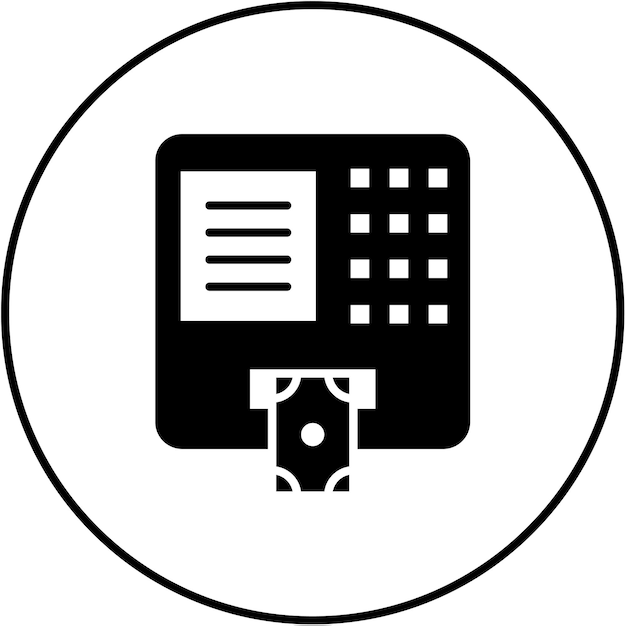 Imagen vectorial del icono del cajero automático Se puede utilizar para los elementos de la ciudad