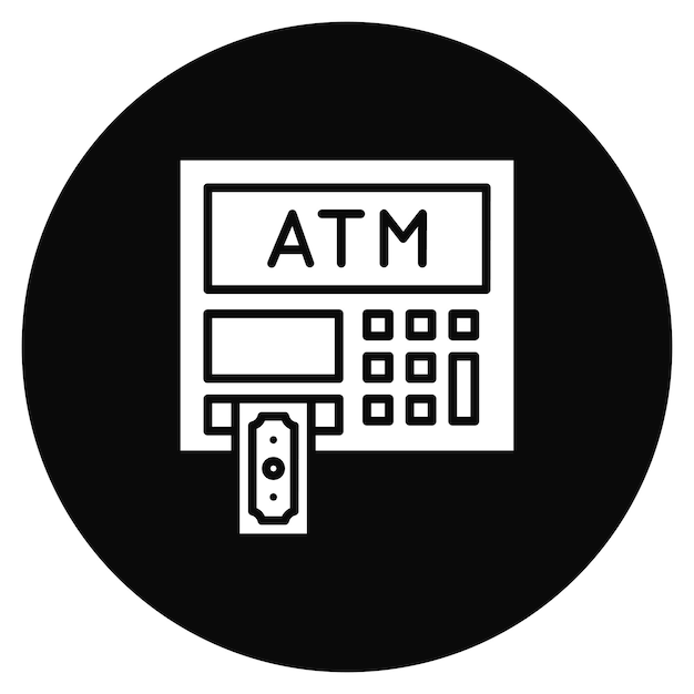 Imagen vectorial del icono del cajero automático Se puede utilizar para Mall