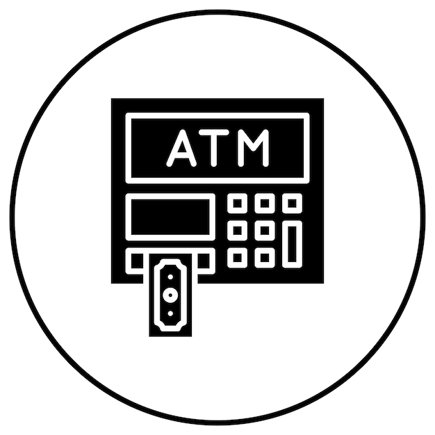 Imagen vectorial del icono del cajero automático Se puede utilizar para Mall