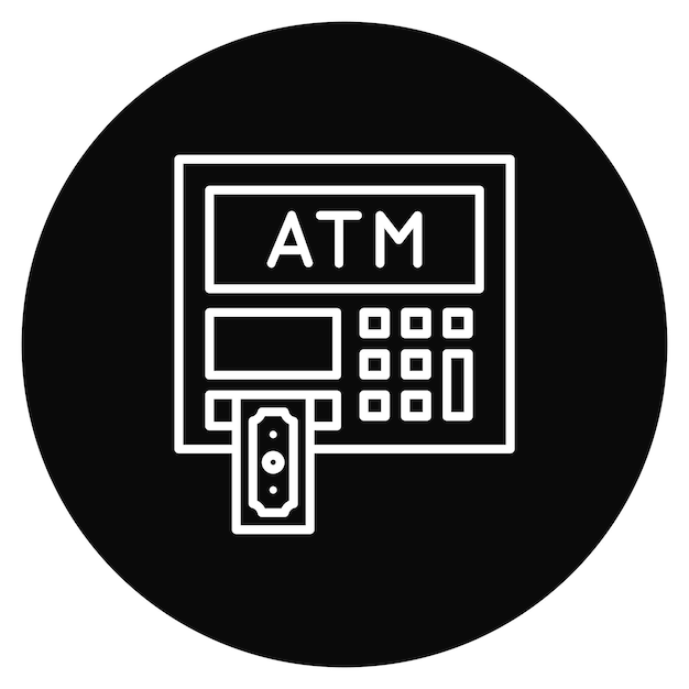 Imagen vectorial del icono del cajero automático Se puede utilizar para Mall