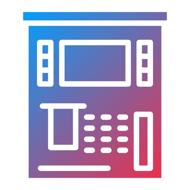 Imagen vectorial del icono del cajero automático Se puede utilizar para el supermercado