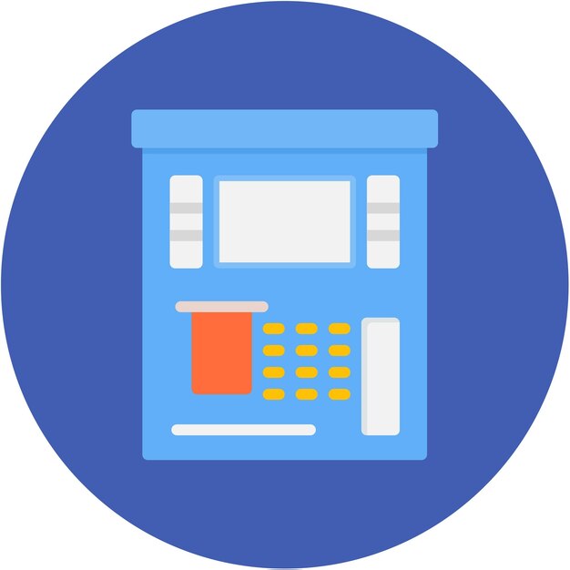 Imagen vectorial del icono del cajero automático Se puede utilizar para el supermercado