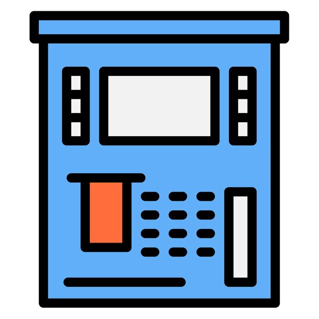 Imagen vectorial del icono del cajero automático Se puede utilizar para el supermercado